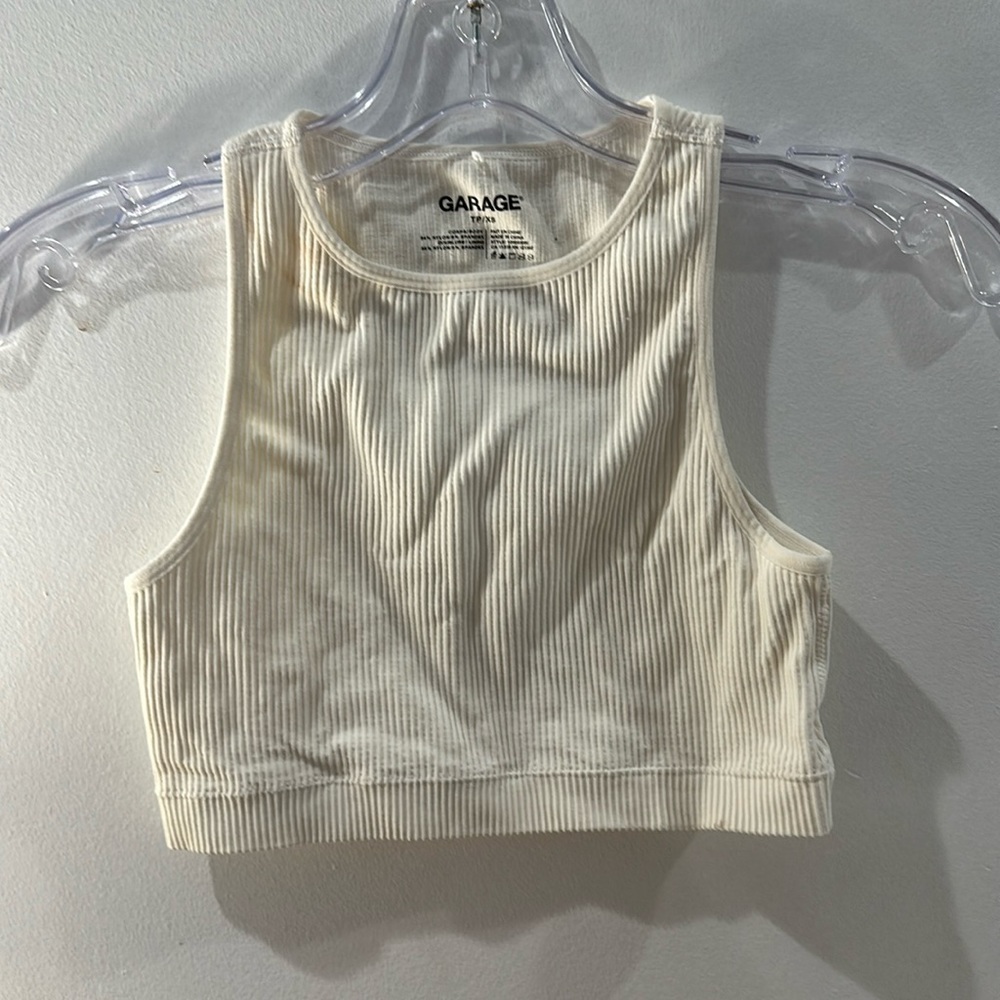 White Garage tank top